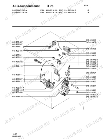 Схема №1 LAV1263 JPN с изображением Тумблер для стиралки Aeg 8996454262826